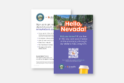 A handout that says, "hello Nevada!"